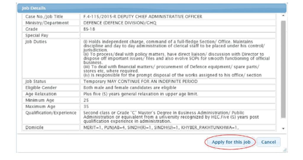 Apply For PPSC Job Title with Case No