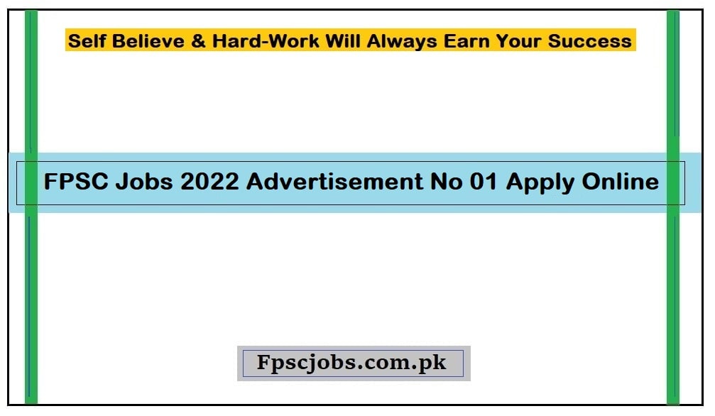 FPSC Jobs 2022 Advertisement No 01 Apply Online