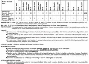 EST BPS 14 Jobs in FGEI 2025 Advertisement