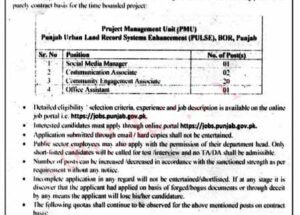 New Board of Revenue Punjab Vacancies 2025