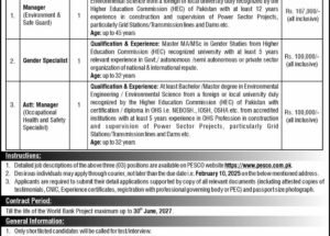 New Peshawar Electric Supply Company PESCO Jobs January 2025