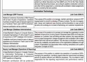 Latest Sui Southern Gas Company Limited SSGC Jobs 19 January 2025