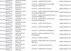 STIs 2025 District Wise List All Over Punjab