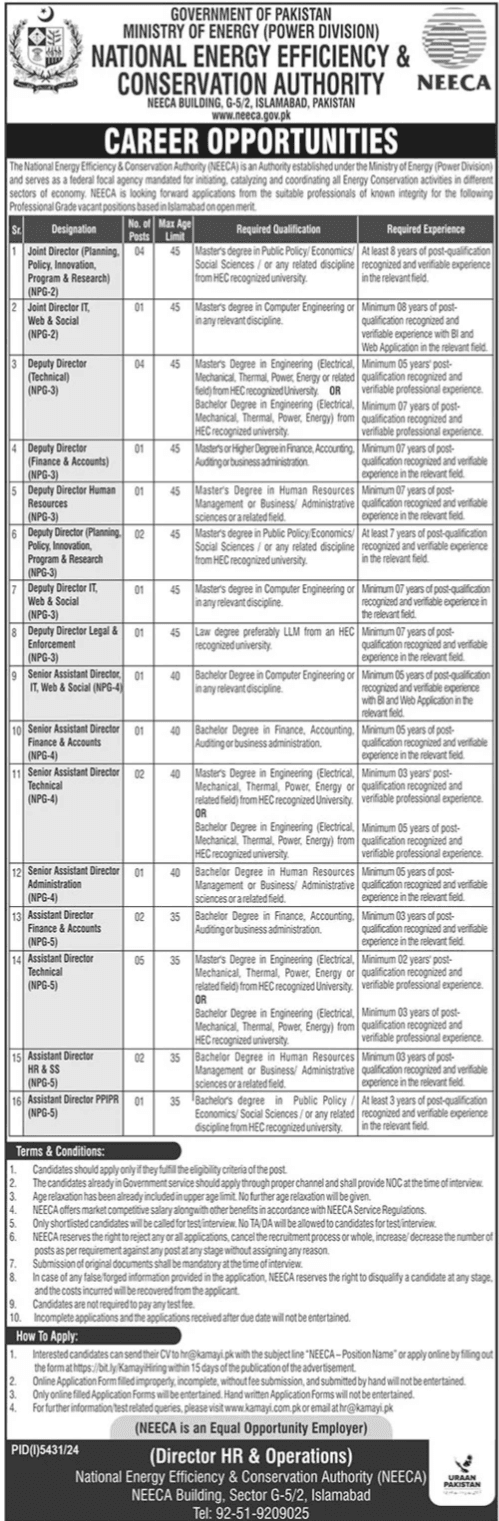 Latest NEECA Jobs 2025 Advertisement