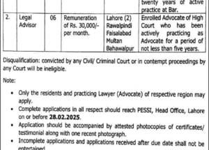 Punjab Employees Social Security Institution PESSI Jobs 2025