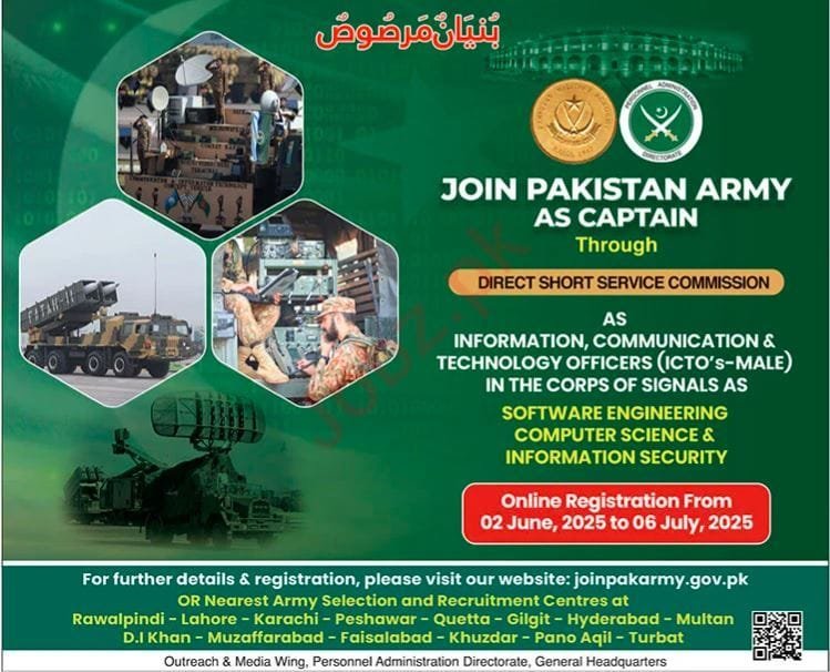 Join Pak Army as Captain 2025 | www.joinpakarmy.gov.pk