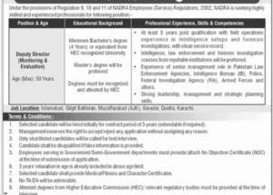 Latest NADRA Islamabad Job Opportunities 2025