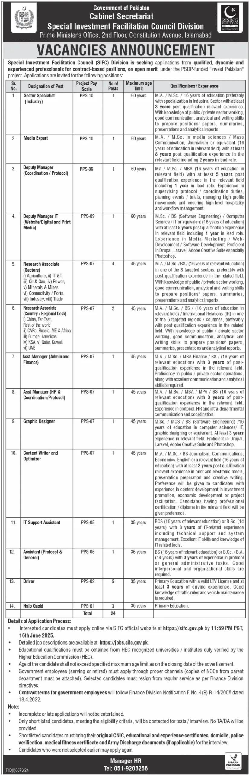 PM Office Job Vacancies 2025