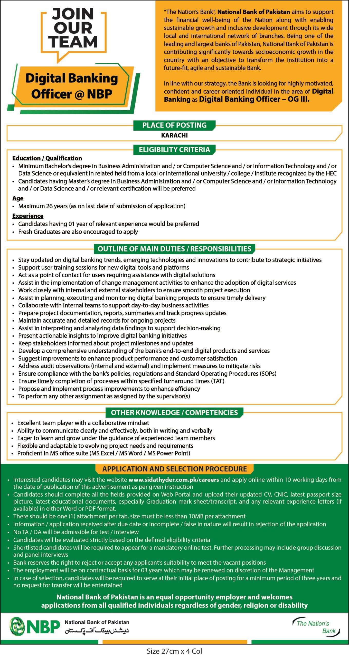 National Bank of Pakistan NBP Job Vacancies 2025