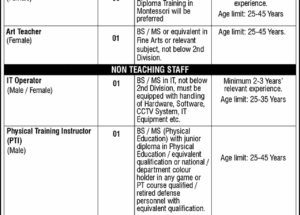 Army Public School FWO Sheikhupura Job Vacancies 2025