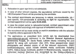 Latest Agriculture Department Punjab Job Vacancies 2025
